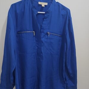 Michael Kors Women’s Cobalt Blue Zip-Pocket Shirt